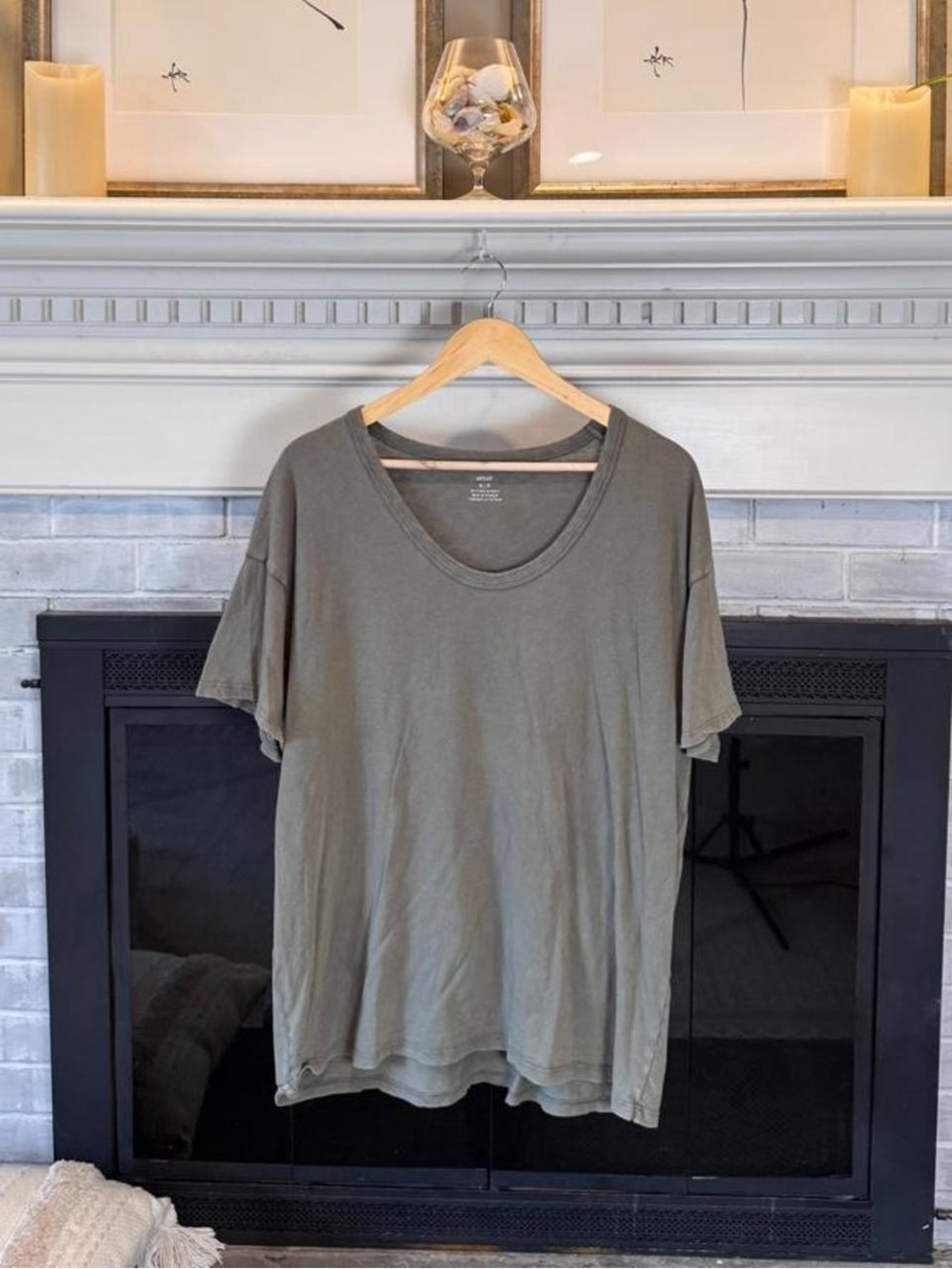 Aerie Army Green Oversized Scoop Neck Tee Medium - Picture 3 of 9